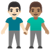 men holding hands, light skin tone, medium skin tone